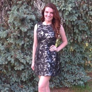 Black and Silver Sparkly Short Dress Night to Day Cocktail Graduation Gala